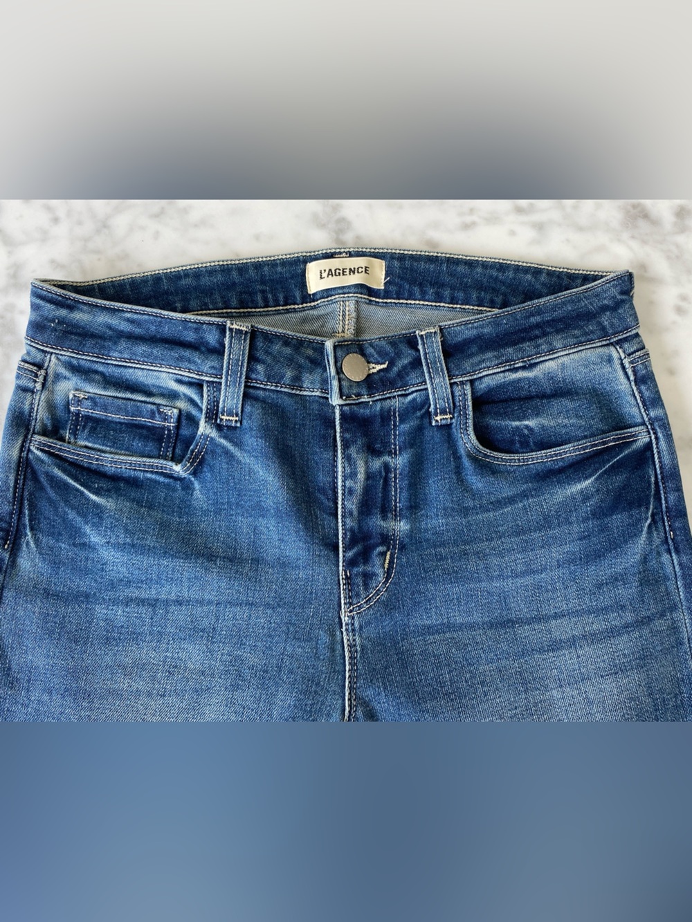 L'AGENCE Women's Medium Blue Flare Jeans